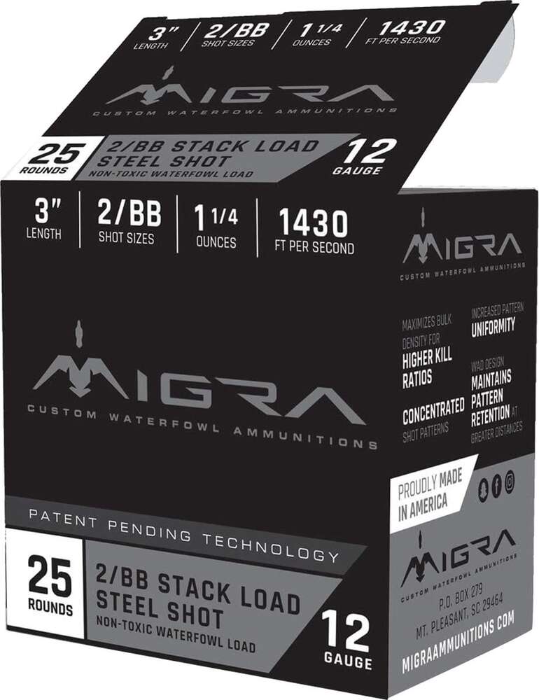 Ammunition Migra Ammunition 1 1/4 oz 12Gauge MIGRA M12S2BB   STAXD      12 3IN  2-BB 11/4 25/10 • Model: 1 1/4 oz